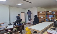 پایان انجام عملیات کاغذ دیواری بخش فنی و کتابخانه مرکزی